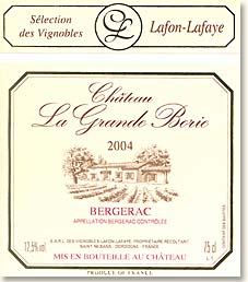 Bergerac, Château La Grande Borie 2003 Méd. d'Or 75Cl